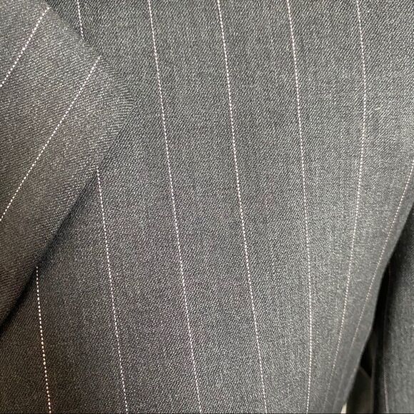 Escada Gray Stripe Linen Blazer Jacket Women’s 34 XS Business Formal Classic - Picture 7 of 9